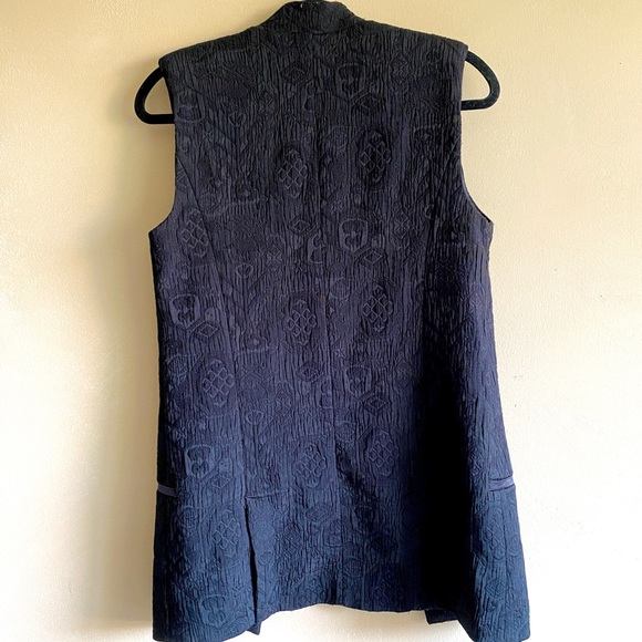 Black Vintage Style Vest Blazer - Picture 4 of 5